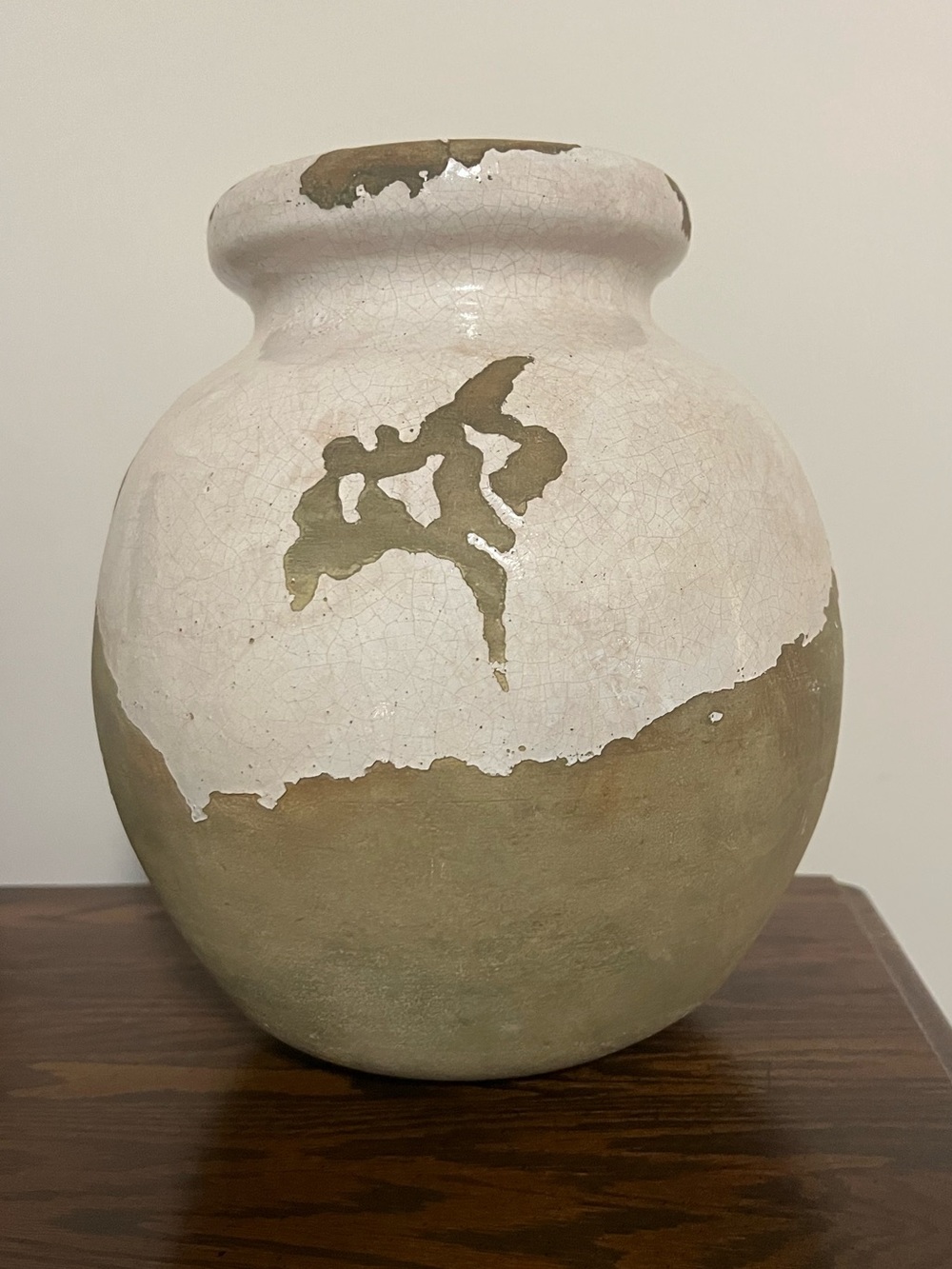 Pottery Barn Large Tuscany Glaze Terracotta Urn - Terra Cotta Jug Jar White Vase - Picture 3 of 7